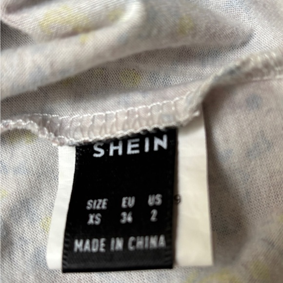 SHEIN Floral Rouched Crop Top XS Multicolor Tie-Front - Picture 4 of 5